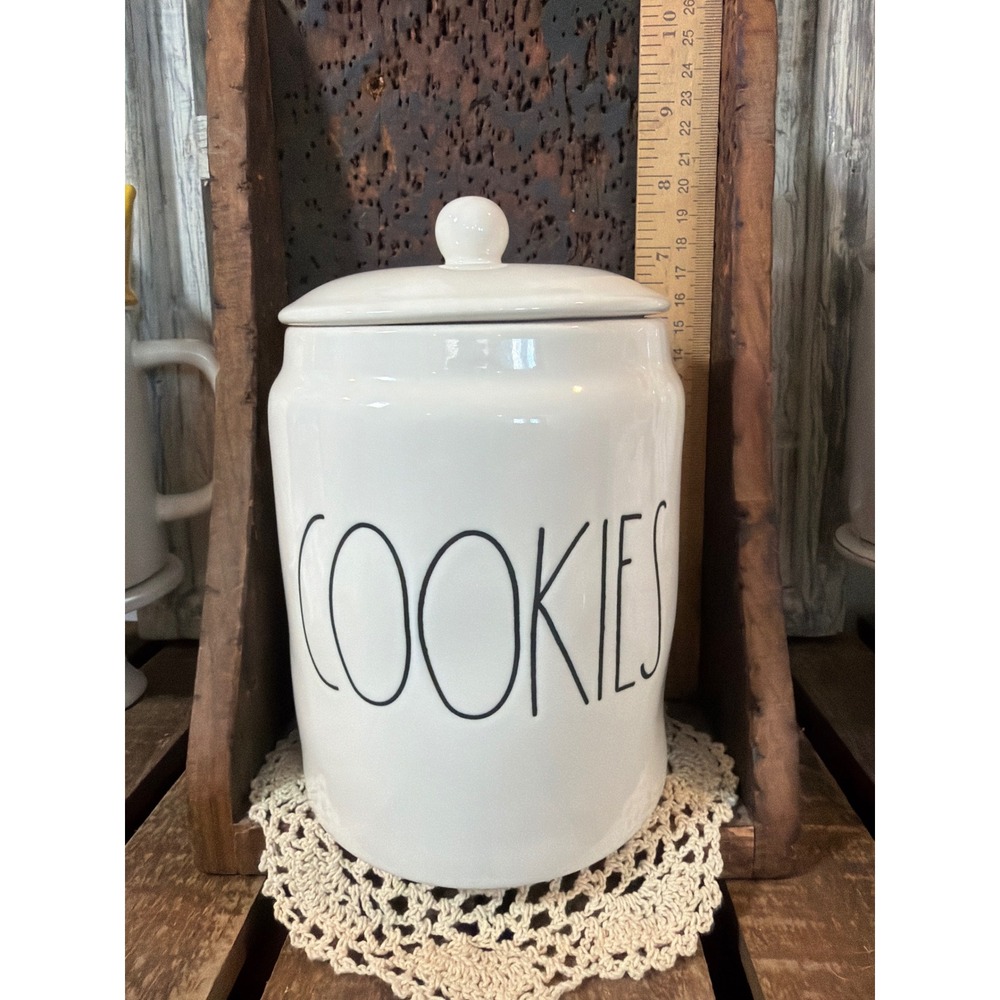 Rae Dunn Artisan Collection Magenta 'COOKIES' Canister w/ Lid Farmhouse Decor.